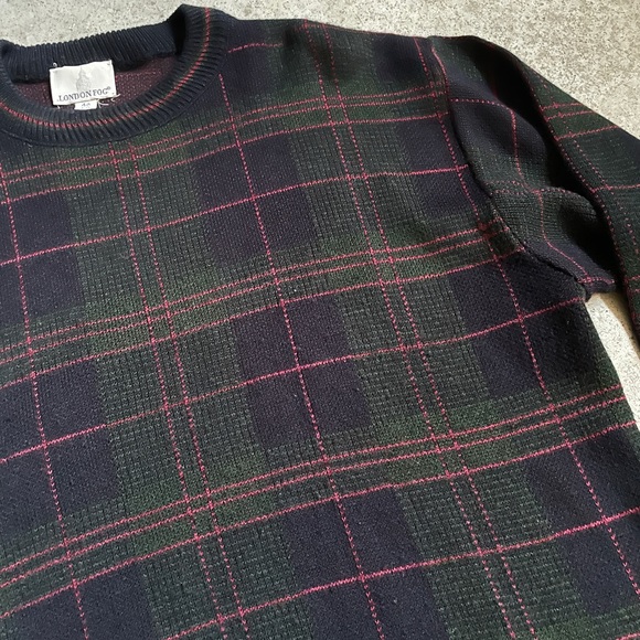*London Fog* Crewneck Plaid Sweater - Picture 4 of 4